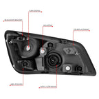 Headlight Assembly for Hino 165 185 (2006–2019) Black Housing Clear Corner