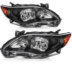 Headlights Pair for Toyota Corolla (2011–2013) Black Housing Replacement