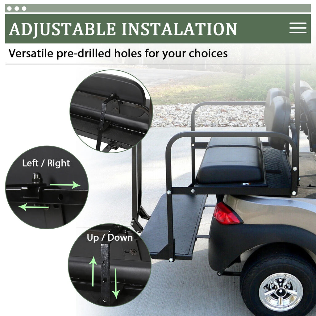 Rear Flip Seat Kit for Club Car DS (2000–2013) w/Grab Bar