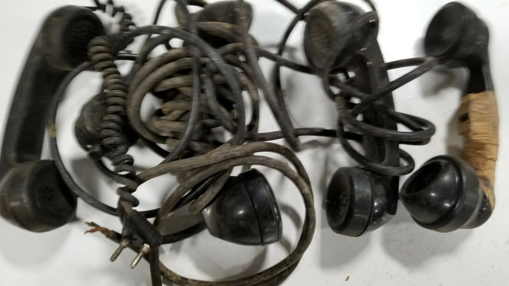 Vintage Black Rotary Dial Telephone Handset Lot for Western Electric