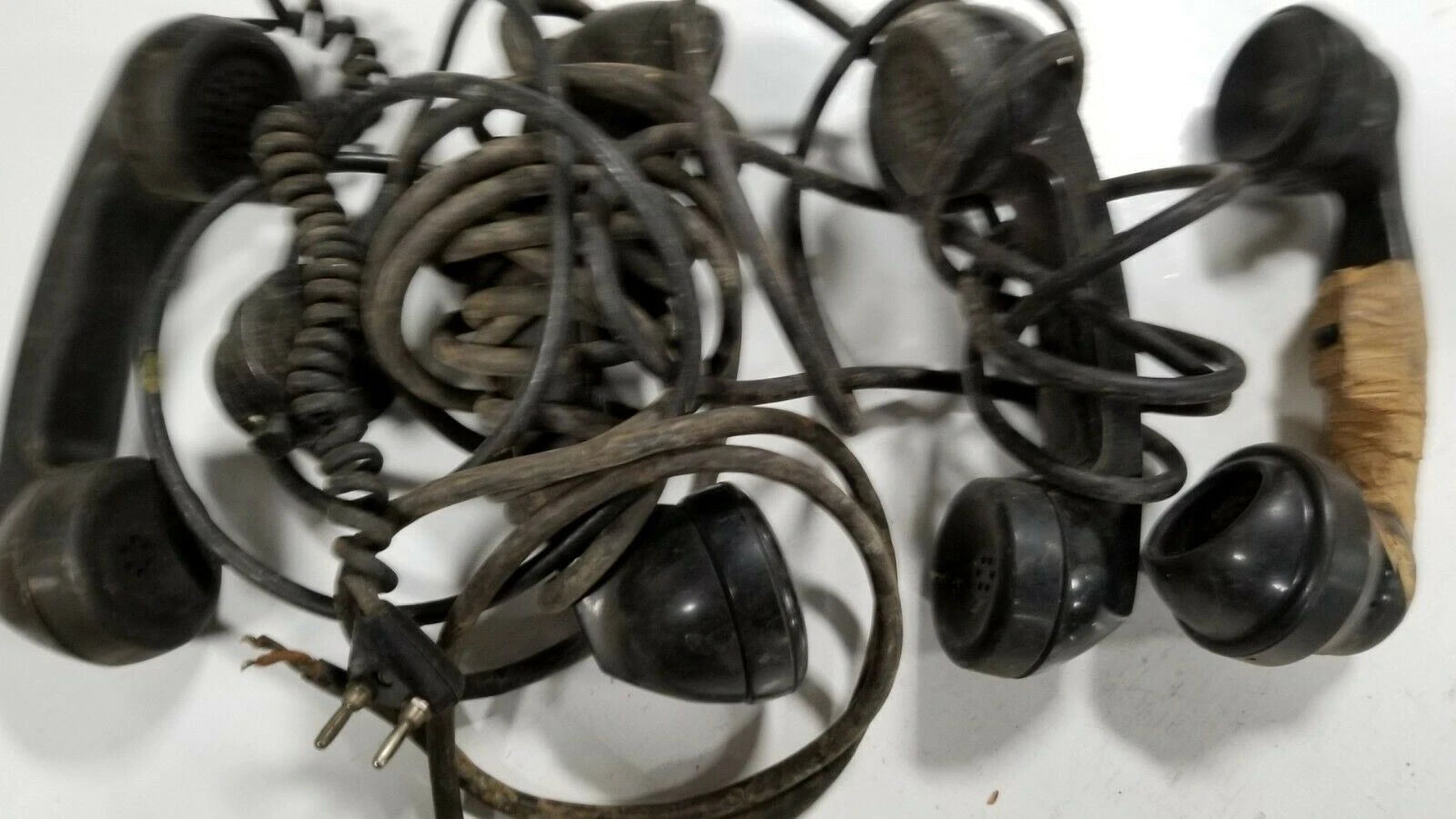 Vintage Black Rotary Dial Telephone Handset Lot for Western Electric