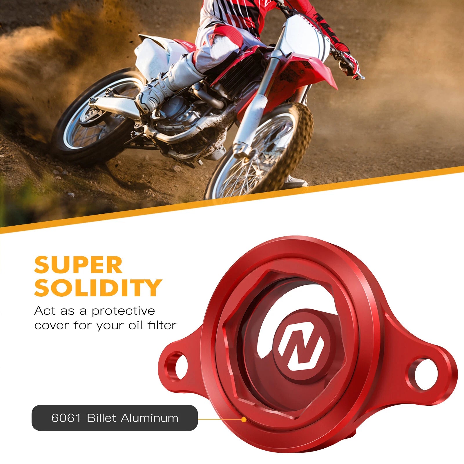 CNC Clear Engine Oil Filter Cover Cap for Honda CRF450R (2009–2016) Anodized Red