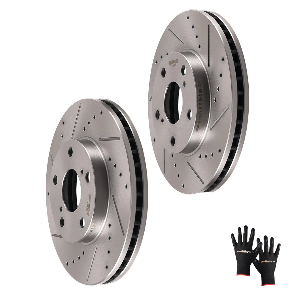 Set of 2 Front Brake Rotors for Toyota Sienna, Solara (1998–2003)