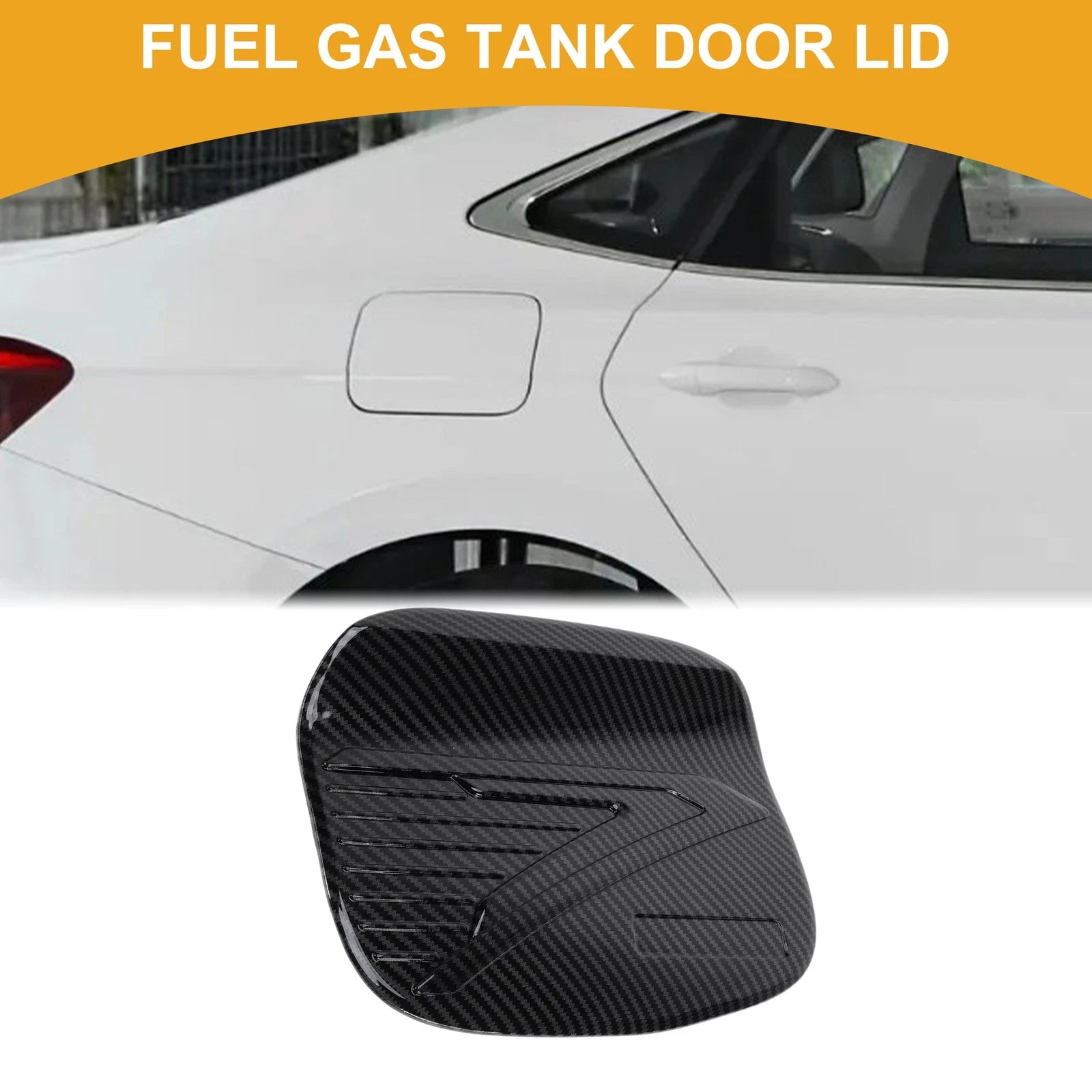 Fuel Tank Door Cap for Mitsubishi Outlander (2013–2021) Carbon Fiber Black