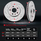 Front & Rear Drilled Brake Rotors & Ceramic Brake Pads for Elantra Veloster Forte (2011–2023)