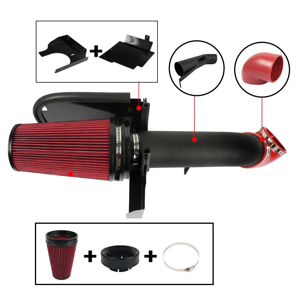4" Cold Air Intake Kit with Heat Shield for GMC/Chevy V8 99-06
