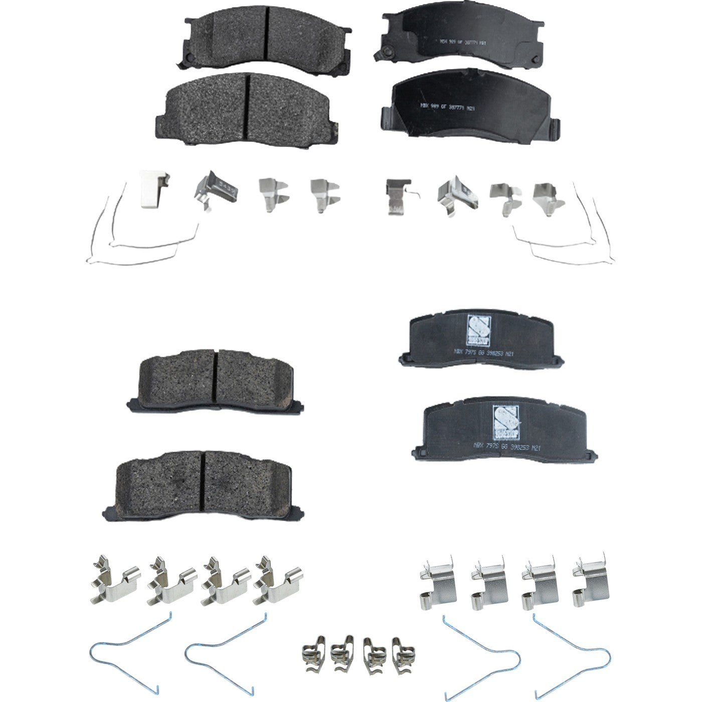 Set of 4 Semi-Metallic Brake Pads for Toyota Previa (1991–1996)