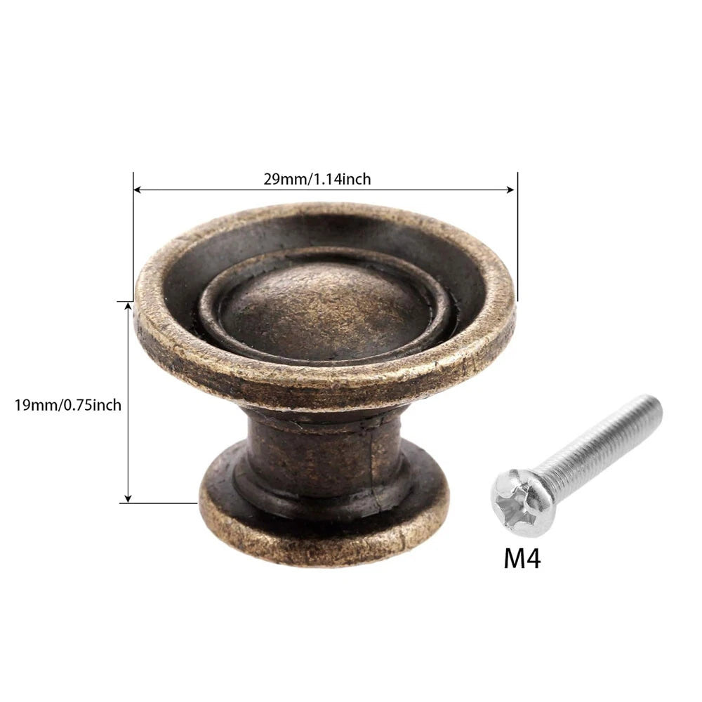 2X Vintage Single Hole Drawer Knob Pulls for Cabinet Wardrobe Furniture