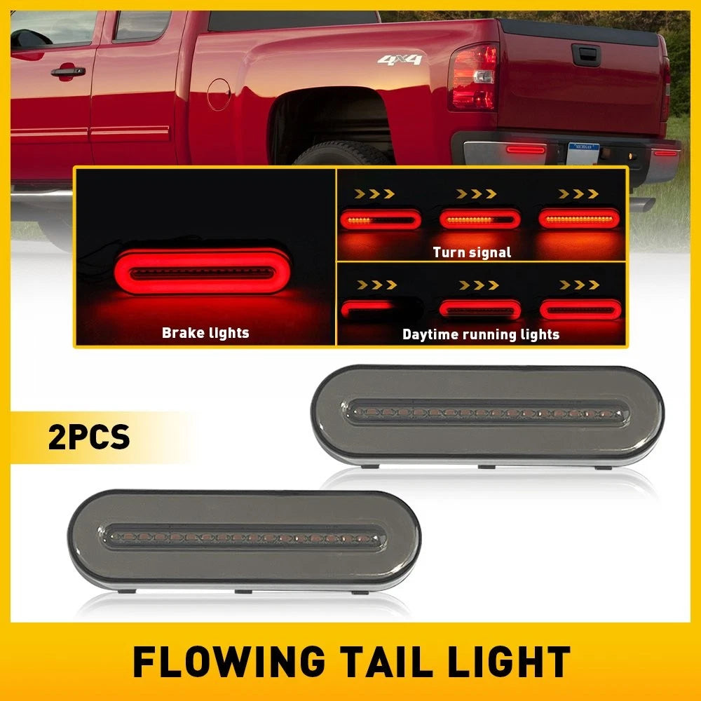 2X Dynamic LED Red Tail Turn Signal Lights for Car Truck