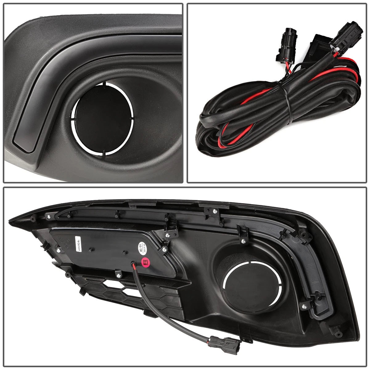 Set of 2 Mustang Style 3-Color LED DRL Fog Light Covers for Honda Civic (2016–2017)
