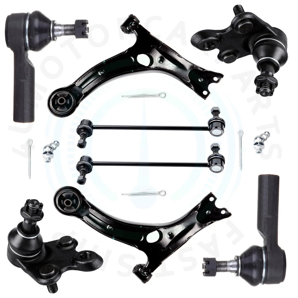 Set of 8 Front Lower Control Arm Ball Joints Tie Rod Ends for Toyota Matrix (2003–2008)