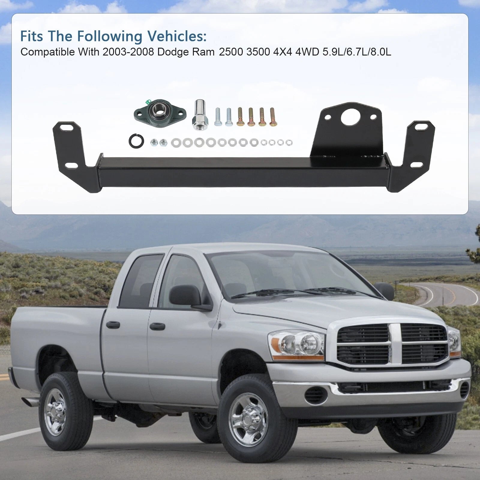 Steering Gear Box Stabilizer Bar for Dodge Ram 1500 2500 3500 (2003-2008)