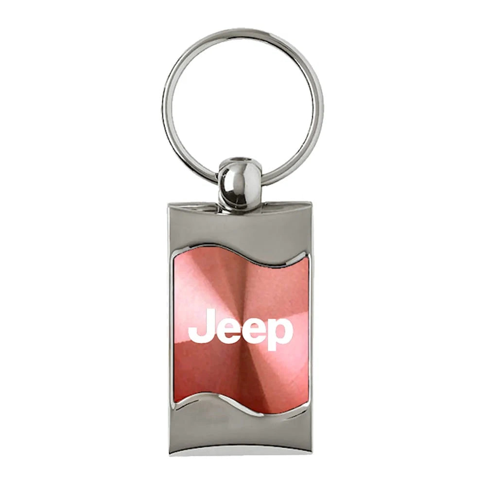 Pink Rectangular Wave Keychain - Officially Licensed for Jeep