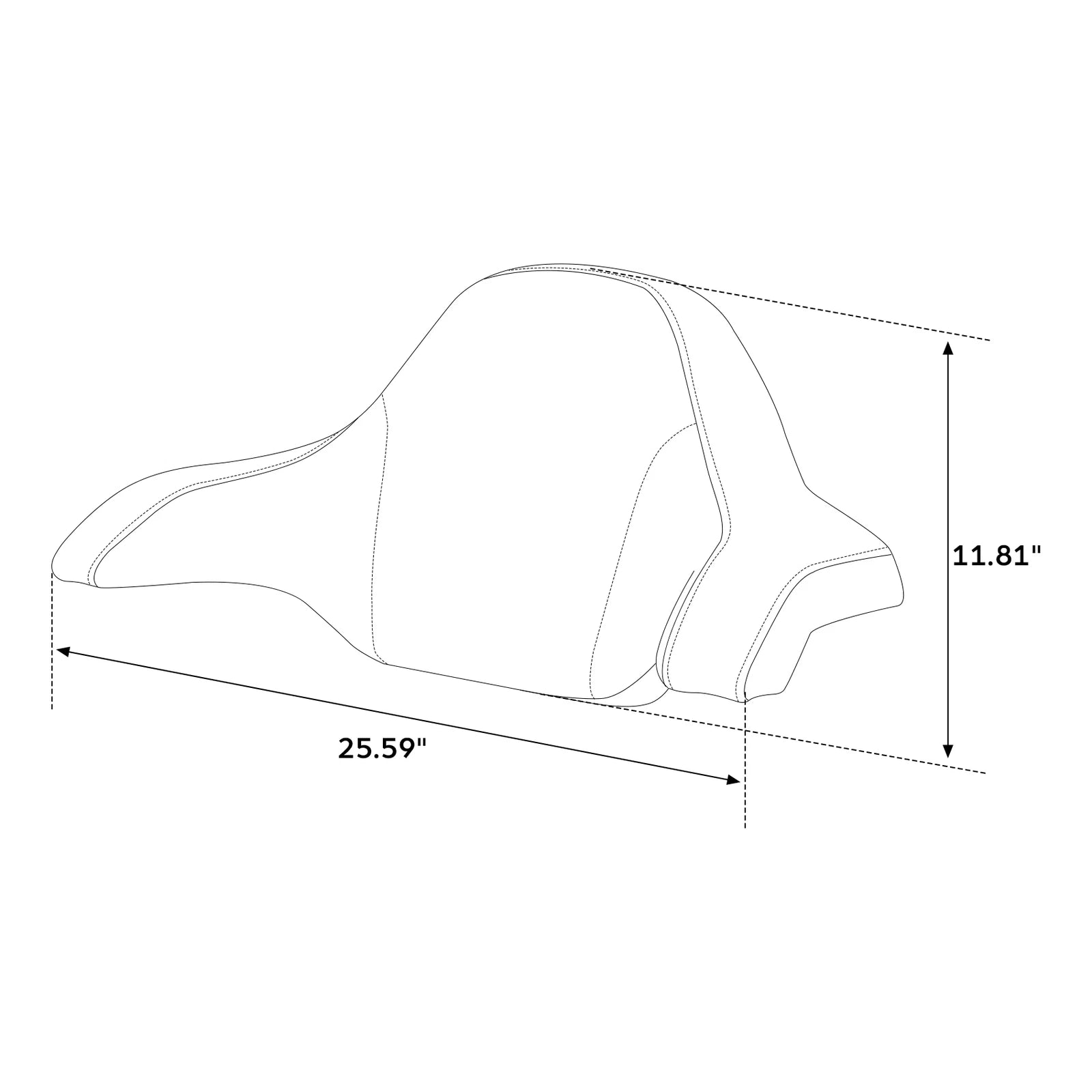 Rear Passenger Backrest Pad for Honda Goldwing GL1800 (2018–2020) Black