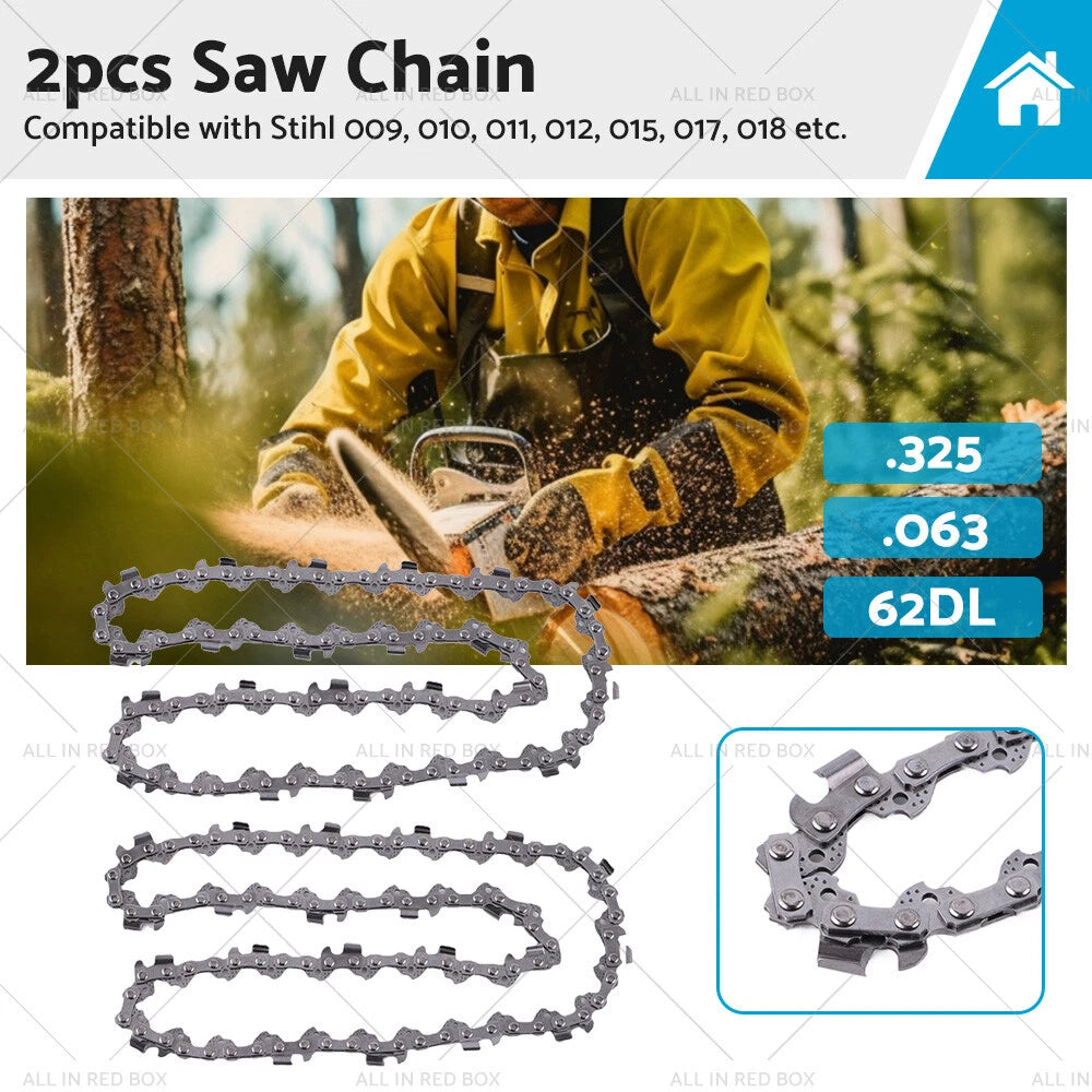 2PCS Chainsaw Chain 62DL 325 063 Semi Chisel for Stihl MS230C MS250 (2000–2009)