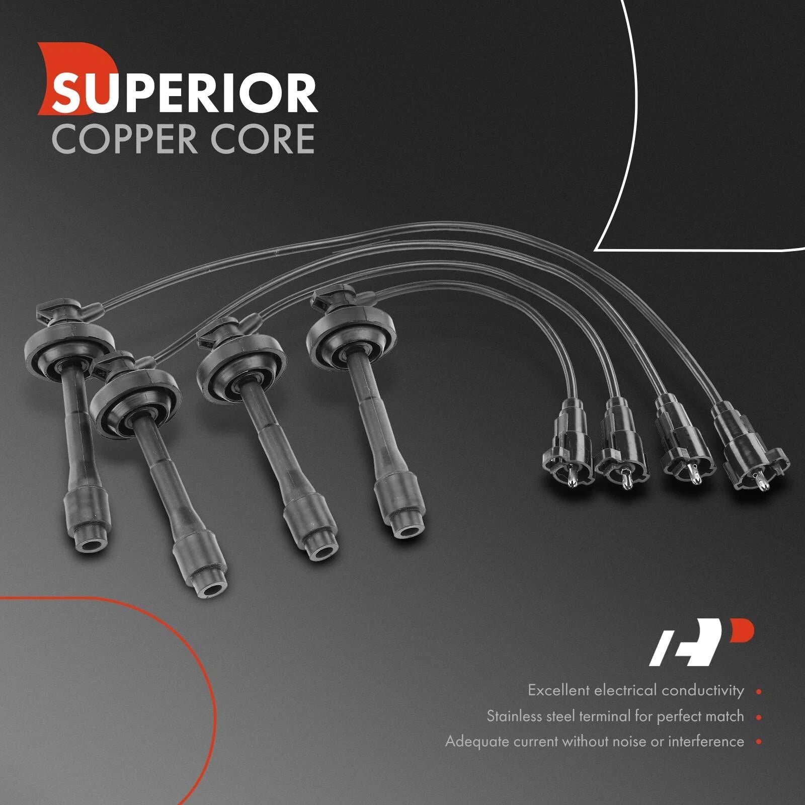 Set of 4 Spark Plug Wire Set for Chevy Prizm (1998–1999)