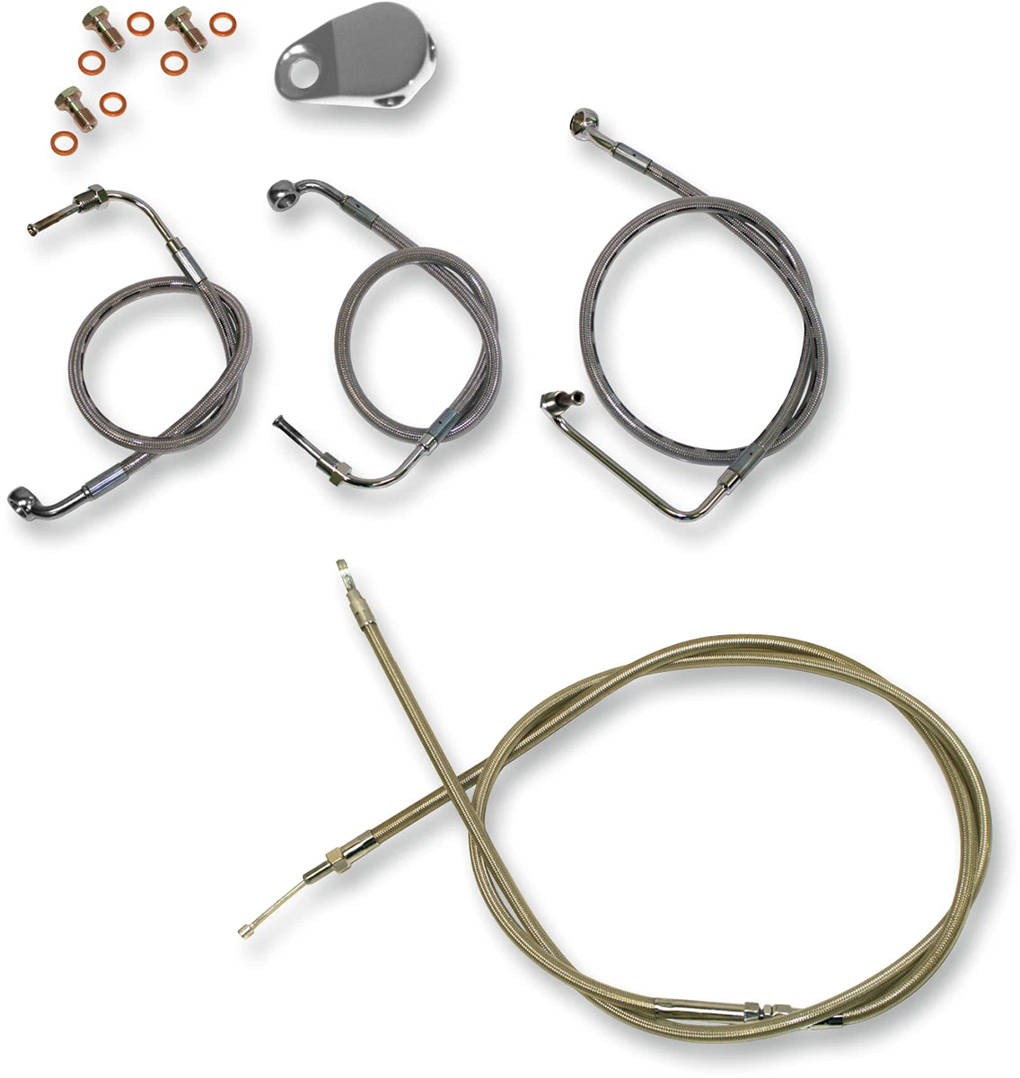 Handlebar Cable/Brake Line Kit for LA Choppers Ape Hanger (18" - 20")
