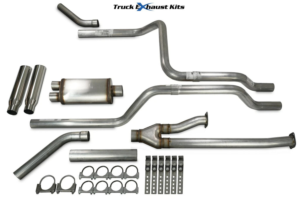 2.5" Dual Exhaust Kit for Toyota Tundra (2014–2021) Stainless Corner Rolled Tip