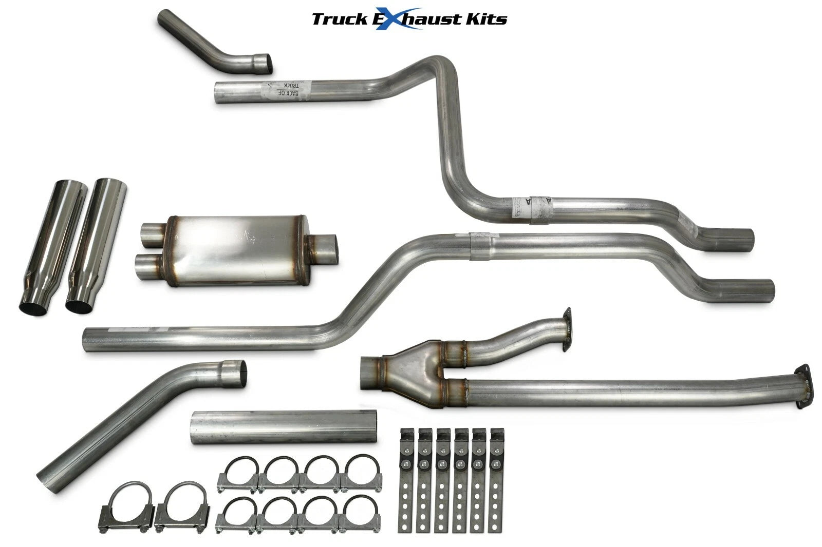 2.5" Dual Exhaust Kit for Toyota Tundra (2014–2021) Stainless Corner Rolled Tip