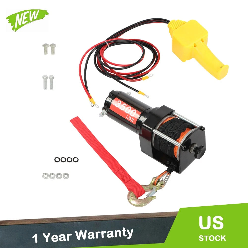 3500lbs Electric Winch with 39ft Synthetic Rope for Off-Road Vehicles