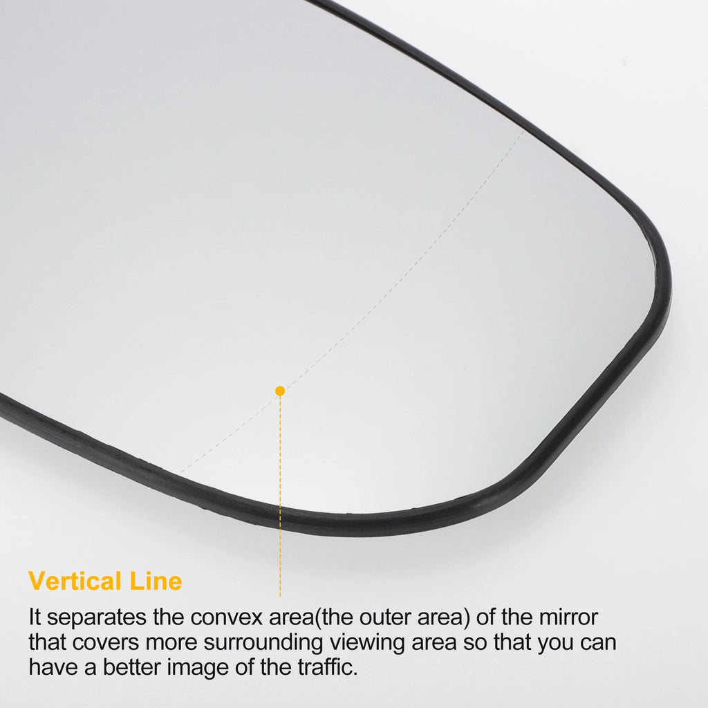 Right Side Heated White Mirror Glass for Honda Jazz (2002–2008)