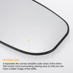 Right Side Heated White Mirror Glass for Honda Jazz (2002–2008)
