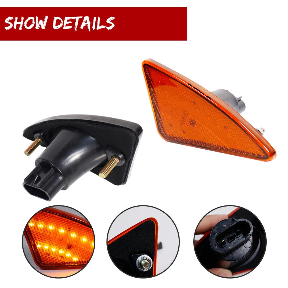LED Front Cab Flare Side Marker Turn Signal Lights for Kenworth T660 (2004–2019)
