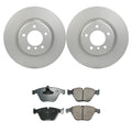 Set of 4 Hella Front Rotors & Akebono EURO Ceramic Brake Pads for BMW E90 335d, E84 X1