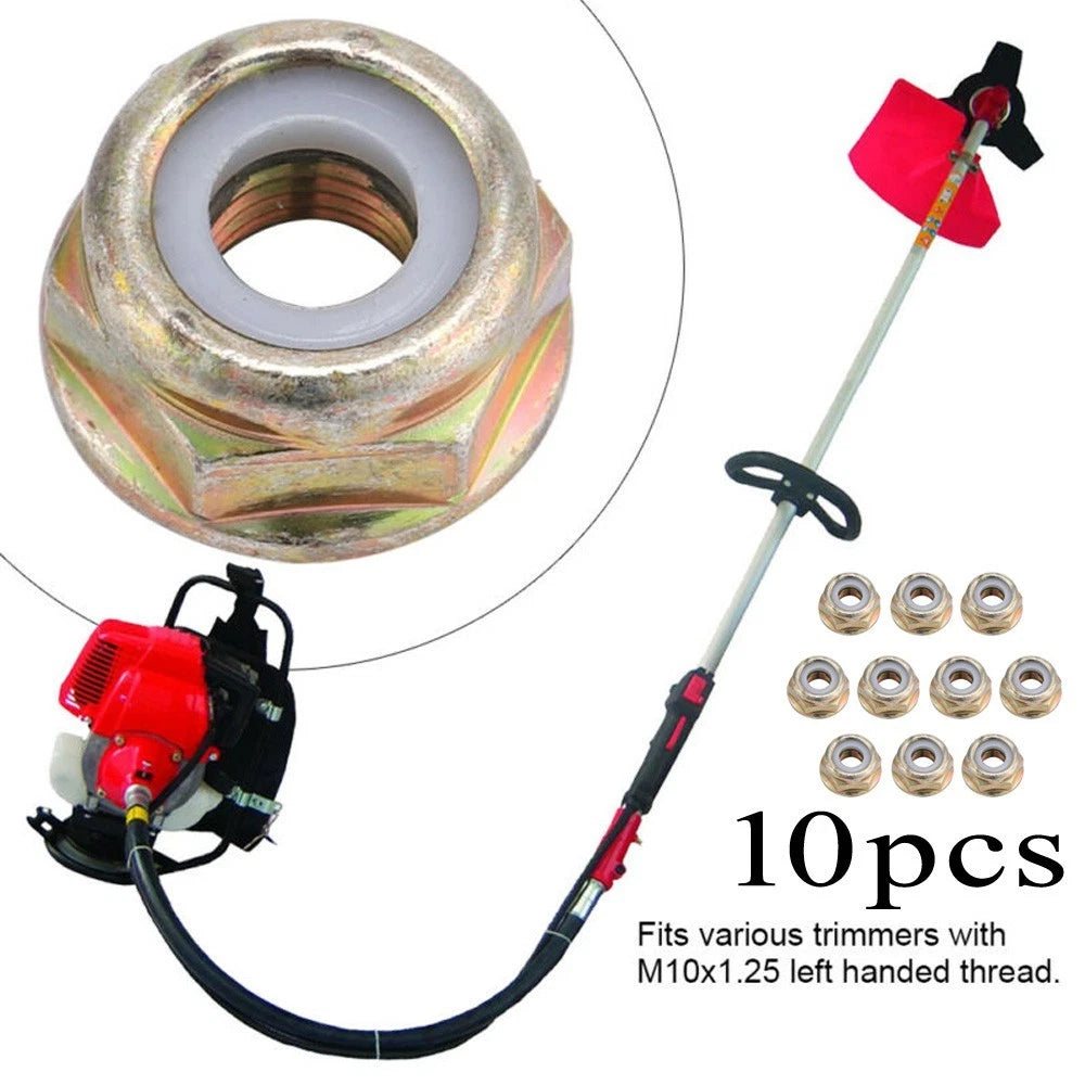 10pcs M10x1.25 Reverse Nut Lock Bolt for Easy Installation