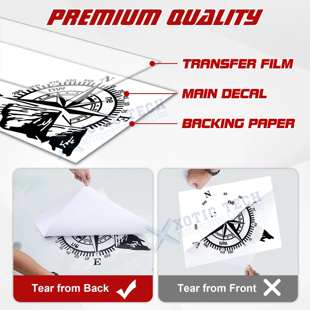 Compass Navigation Hood Sticker for Truck, Waterproof Vinyl (2010-2020)