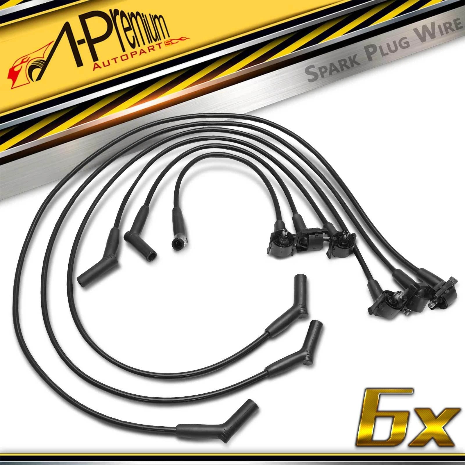 6x Spark Plug Wire Set for Ford Mustang (1999–2000) V6 3.8L