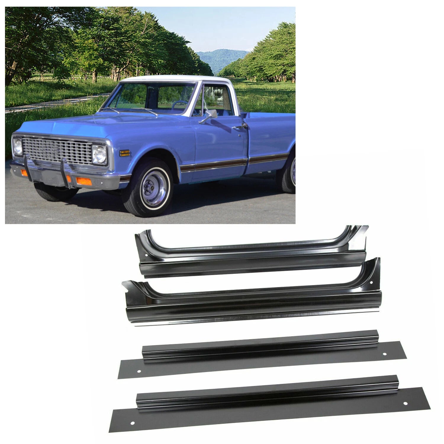 Set of 2 Rocker Panels for Chevy GMC C10 Truck (1967–1972)