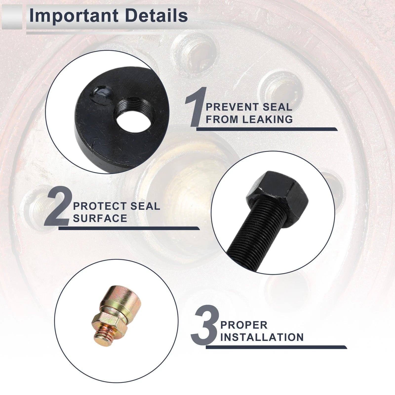 Front Crankshaft Seal Wear Ring Remover for Ford Super Duty F250 F350 (2003–2023)