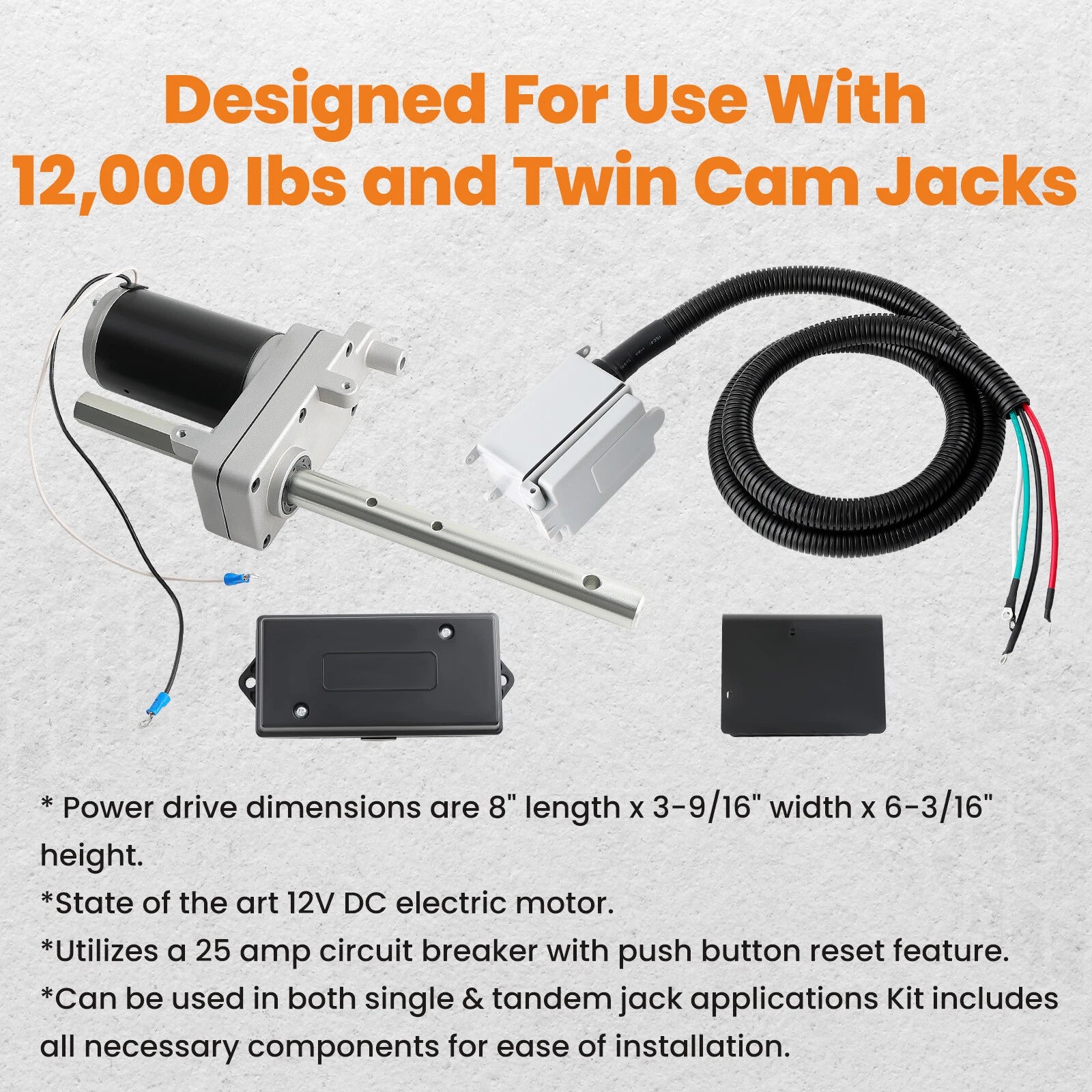 Electric Trailer Jack Kit for Jeep Wrangler (2018–2021)