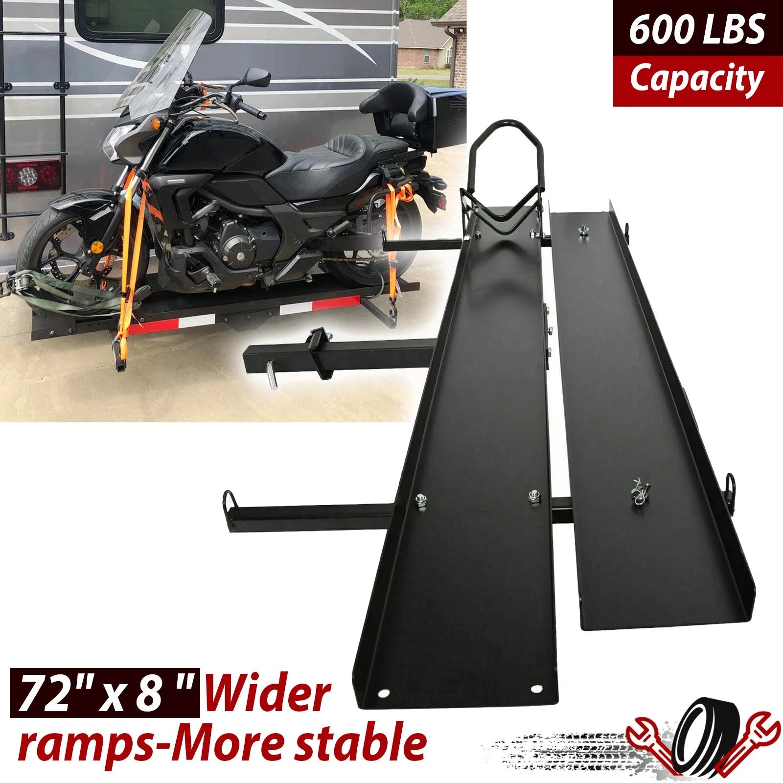 Heavy Duty Motorcycle Carrier for Dirt Bike (600 lbs Capacity)