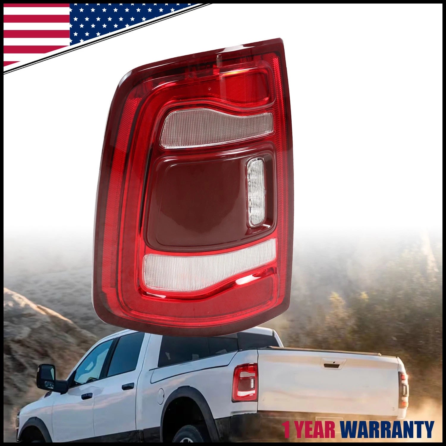 LED Tail Light for Dodge Ram 2500 3500 (2019–2024) W/Blind Spot LH Brake Lamp
