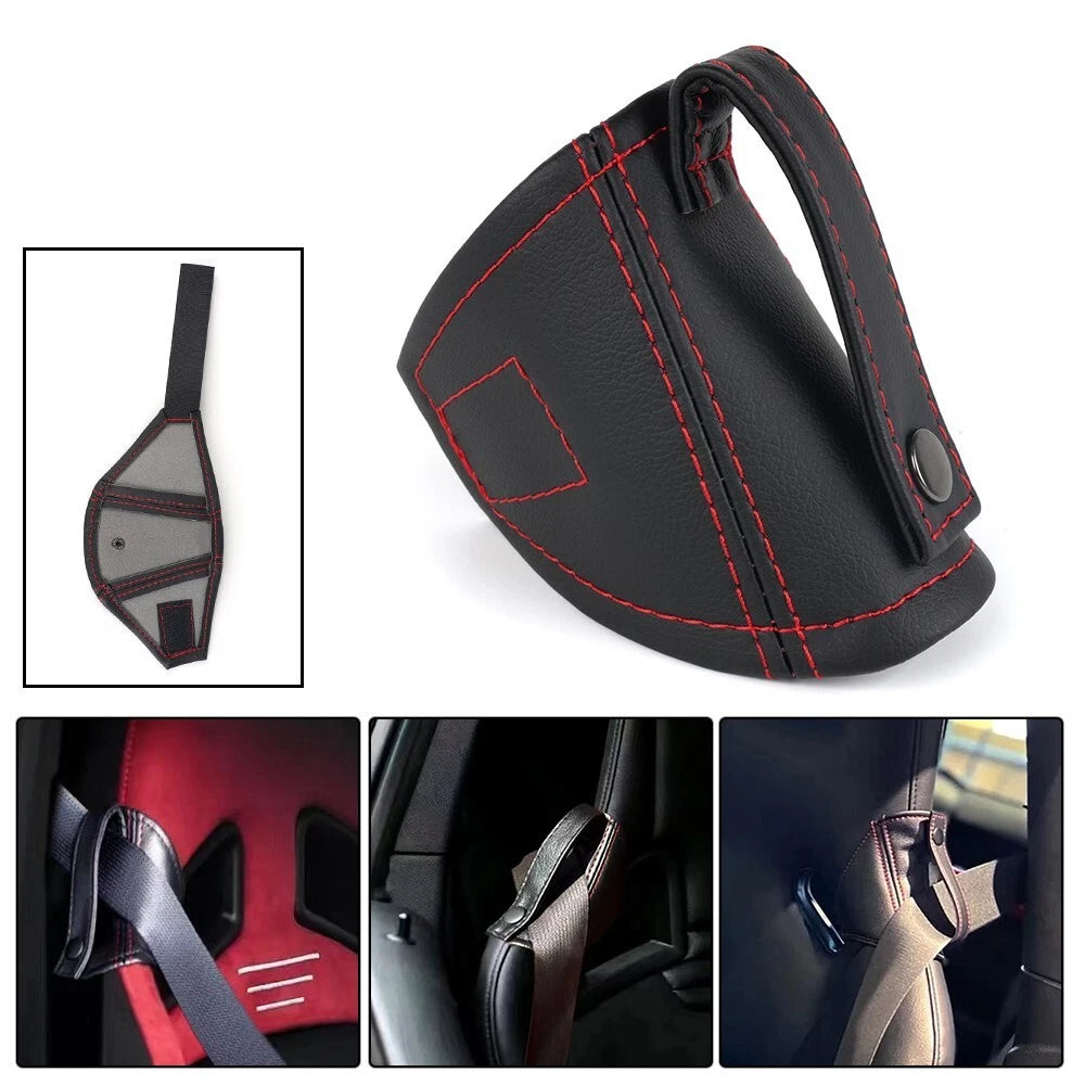 Genuine Leather Bucket Seat Belt Guide Holder for JDM Vehicles