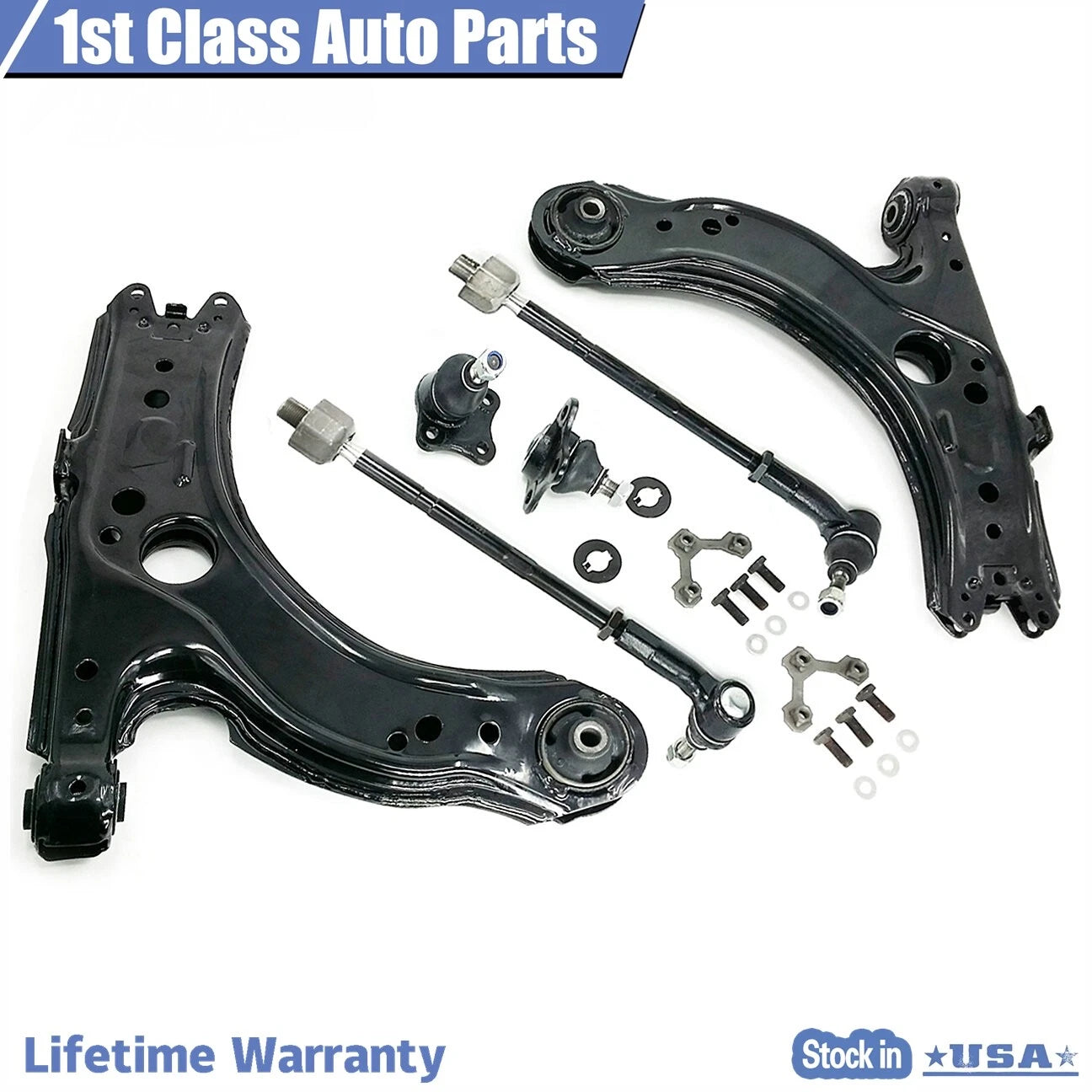 Set of 6 Front Suspension Control Arm Ball Joints for Volkswagen Beetle Golf Jetta (1998–2010)