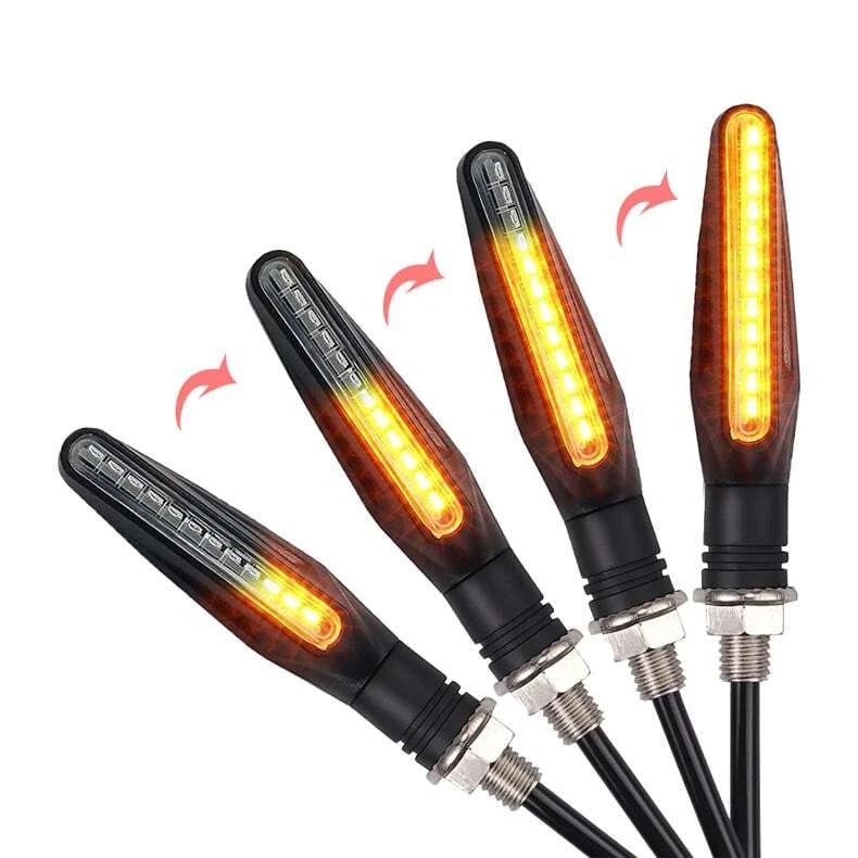 4X Sequential Flowing LED Turn Signal Indicator Lights for Motorcycle