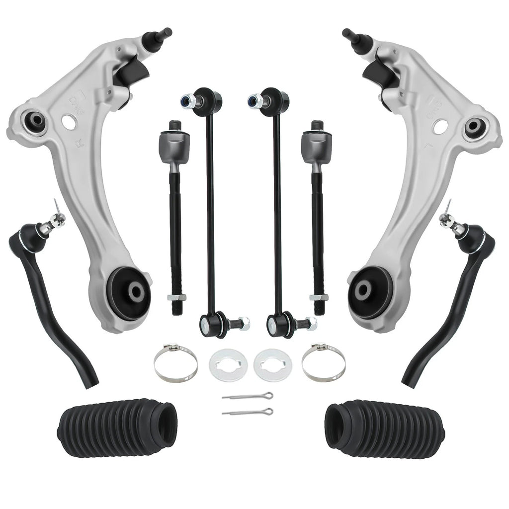 Set of 10 Suspension Kit Control Arms & Tie Rods for Nissan Maxima (2009–2014)