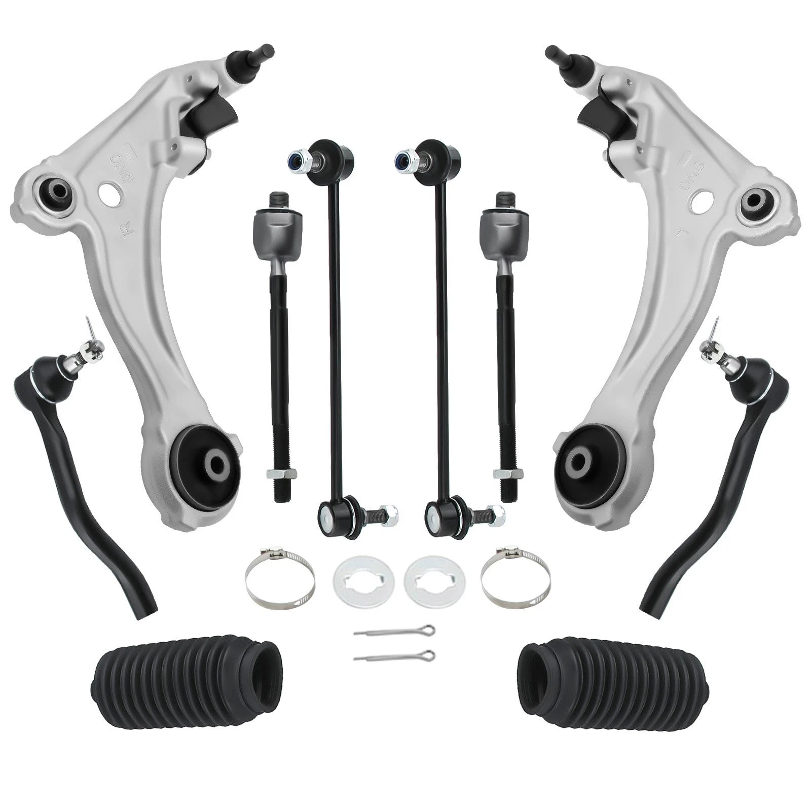 Set of 10 Suspension Kit Control Arms & Tie Rods for Nissan Maxima (2009–2014)