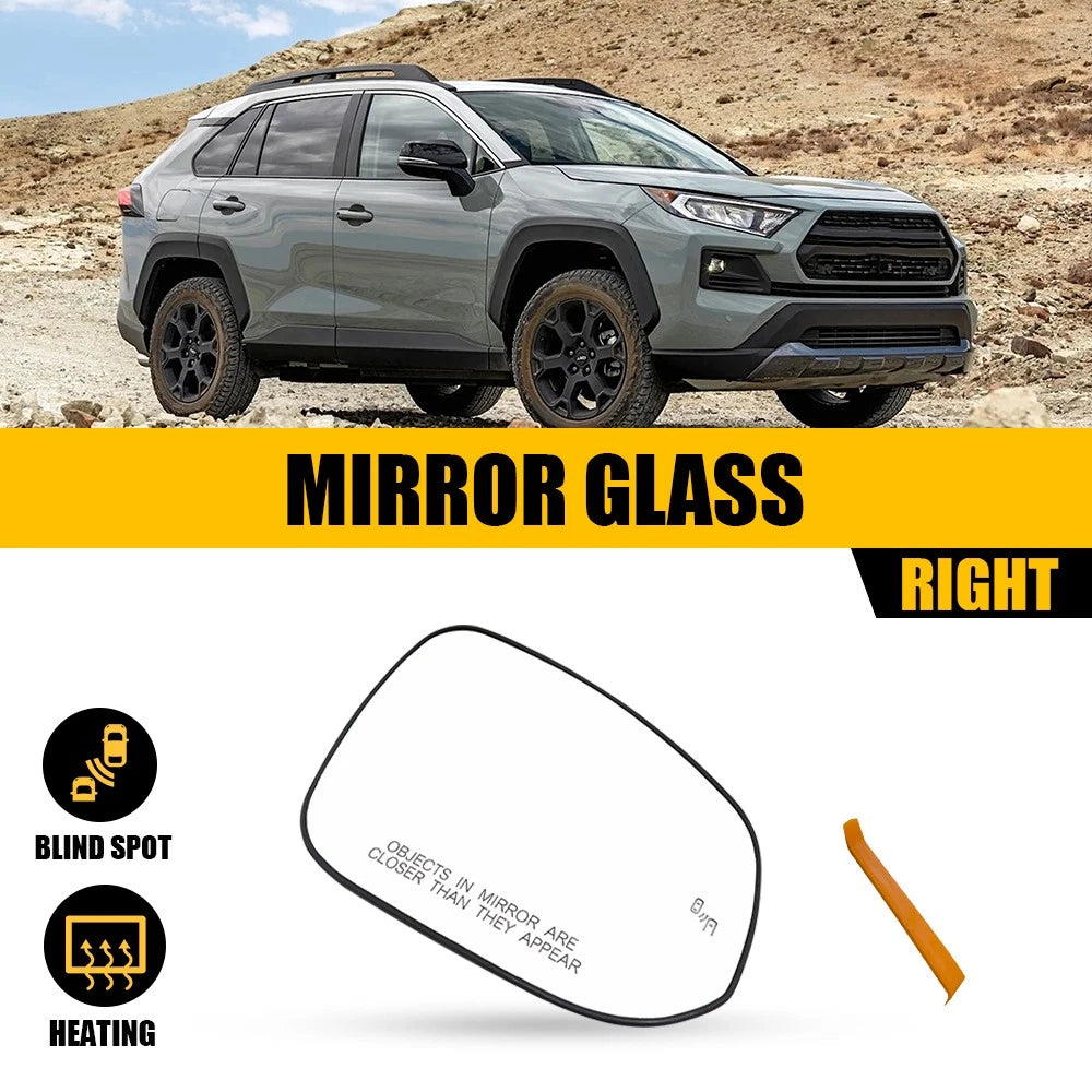 Heated Blind Spot Passenger Side Mirror Glass for Toyota RAV4 (2019–2021)