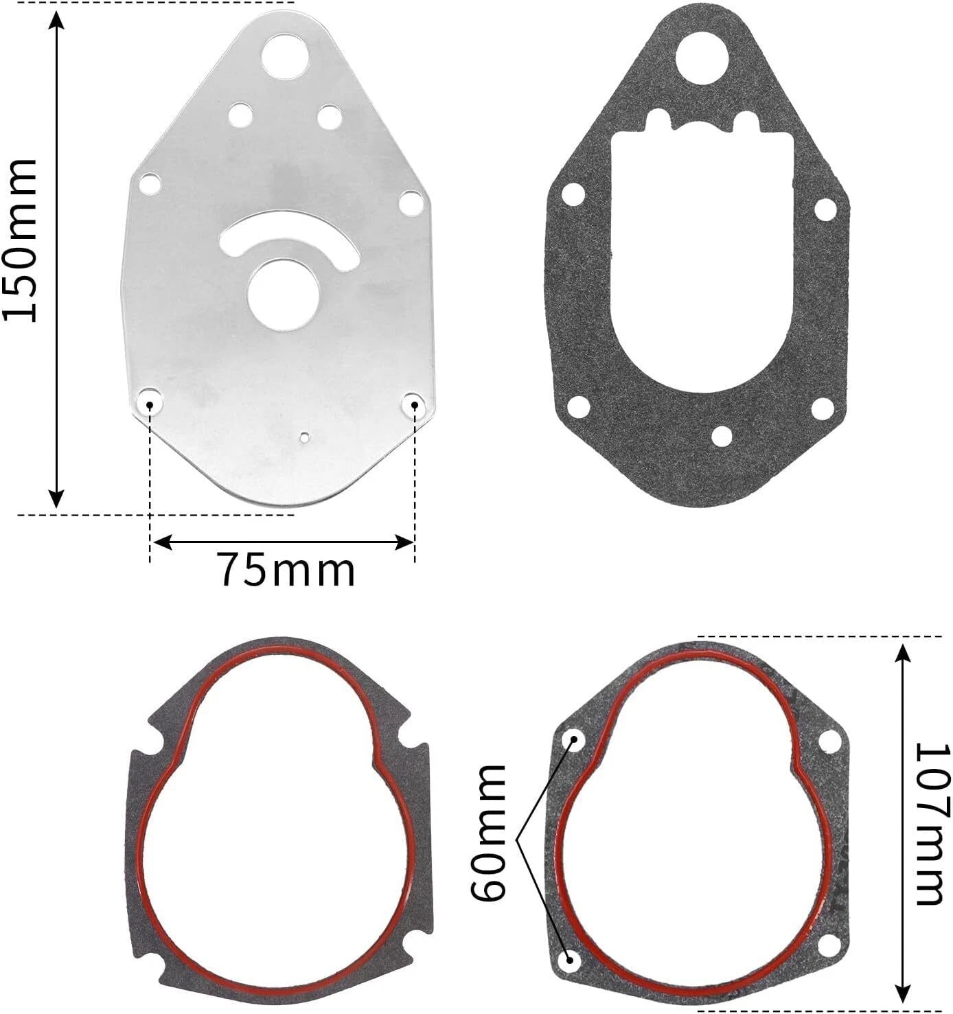 Water Pump Repair Kit for Mercury Mariner 45 50 55 60 HP Outboard (47-19453T)
