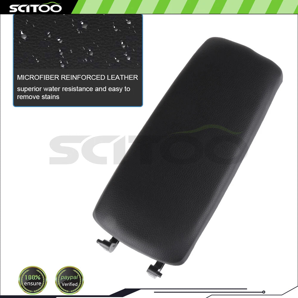 Center Console Armrest Cover for Audi A4 B6 B7 A4L (2004–2008) Black