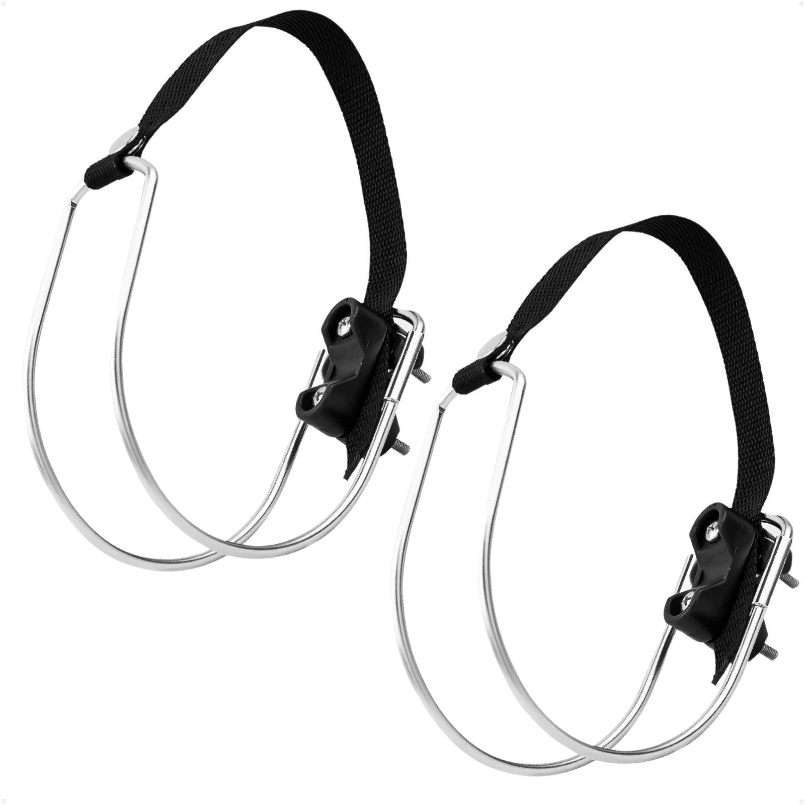 Set of 2 Stainless Steel Ring Buoy Mounting Bracket Holders for Rail/Flat Mount