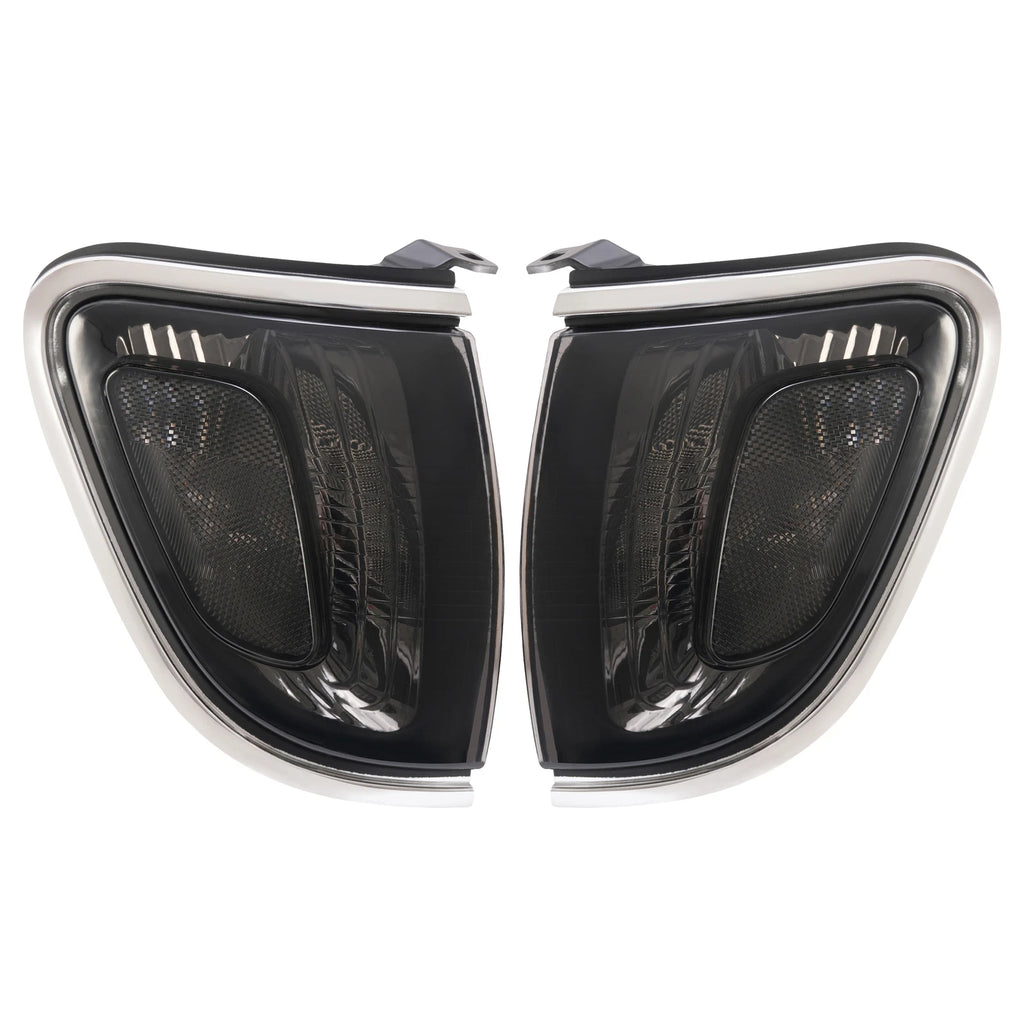2Pcs Turn Signal Light Corner Light W/Bulbs for Toyota Tacoma (2001–2004) Smoke Chrome