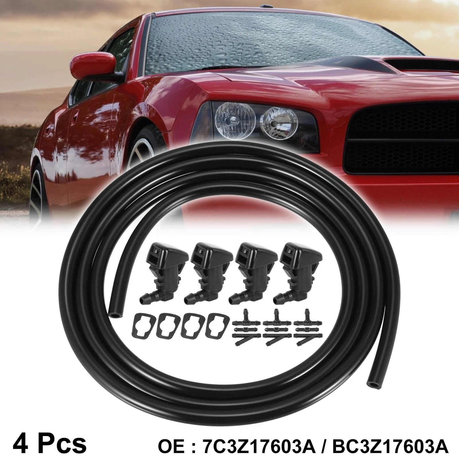 Set of 4 Front Windshield Washer Nozzles for Ford F-250 F-350 F-450 F-550 (2008–2016) 7C3Z17603A