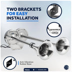 Dual Trumpet Horn for Marine (12V) - Stainless Steel, 115 dB, FO2151