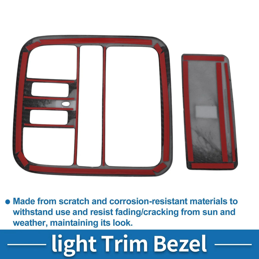 Front Row Headlight Trim Bezel for Honda Pilot 2019-2022 Carbon Fiber Black