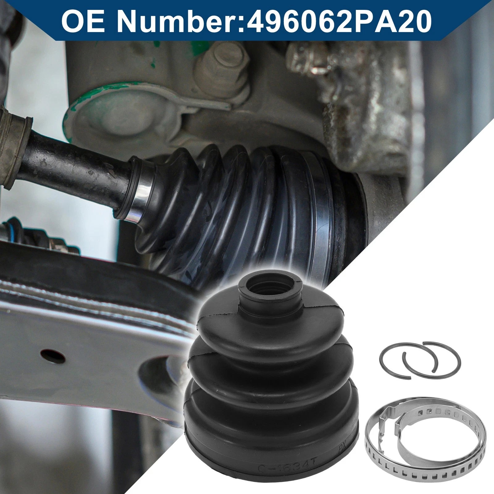 Inner CV Joint Boot Kit w/ Clamps for Hyundai Santa Fe (2009–2012)